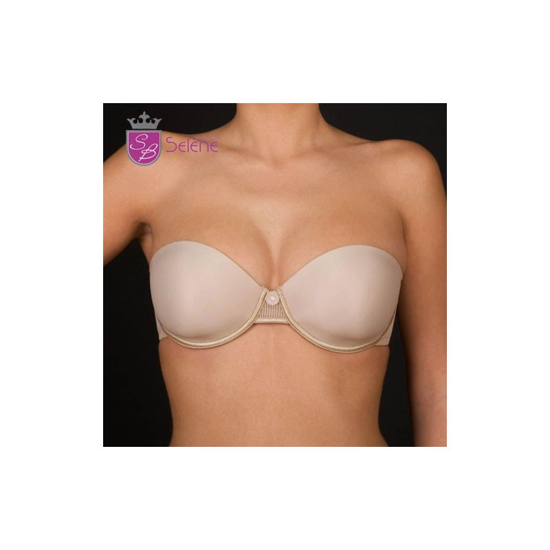 Sujetador mujer sin tirantes, con aros y relleno                      
