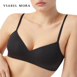 Sujetador negro mujer sin aros con tirantes                           