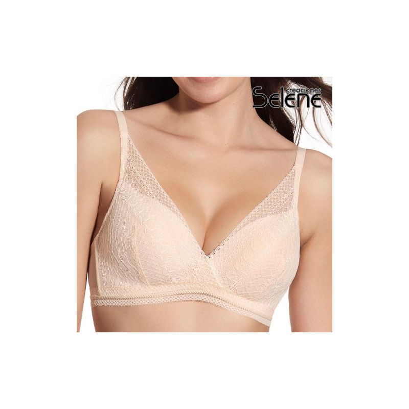 Sujetador mujer bralette encaje sin aros y relleno                    