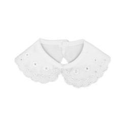 Cuello bordado Cierre Boton...