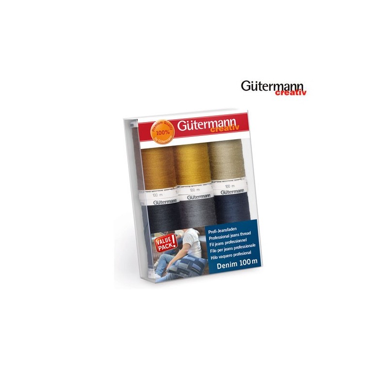  731144-1 SET 6 BOBINAS DENIM 100 METROS          