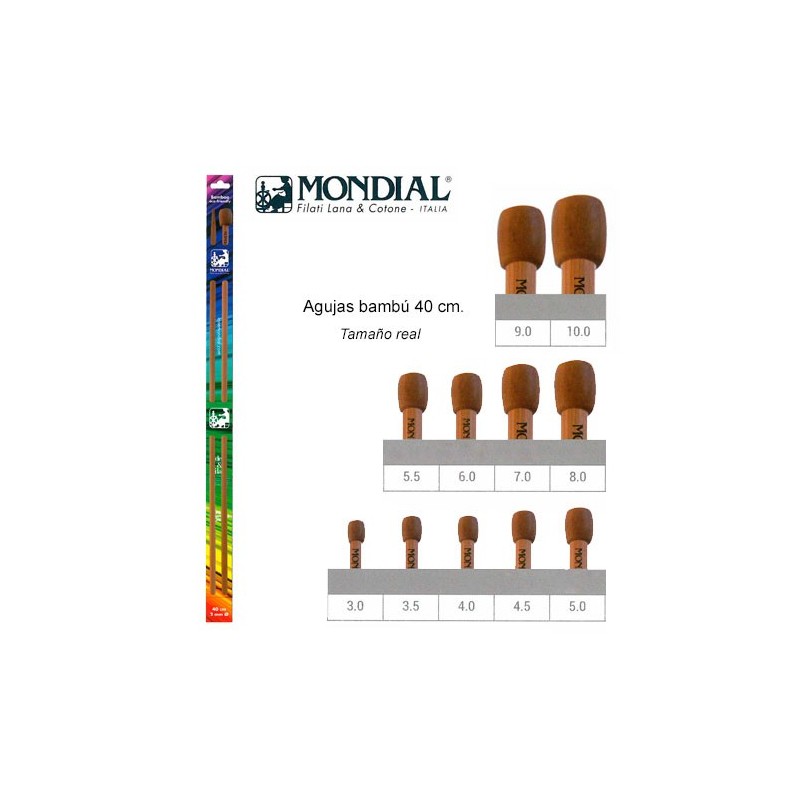 Aguja para tricotar de bambu                      