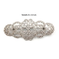 Broche para mantilla la baño rodio con cristales | Envíos 24h | Mercys