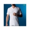 Camiseta interior hombre manga corta cuello pico  