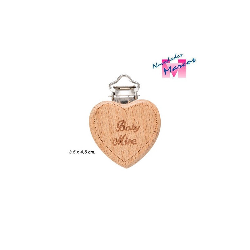PINZA CHUPETERO FR2061 MADERA (Unidad) CORAZON    