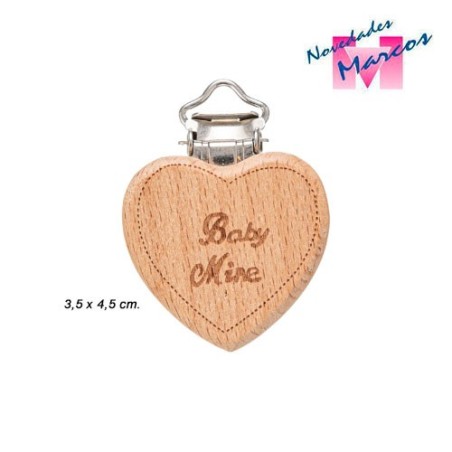 PINZA CHUPETERO FR2061 MADERA (Unidad) CORAZON    