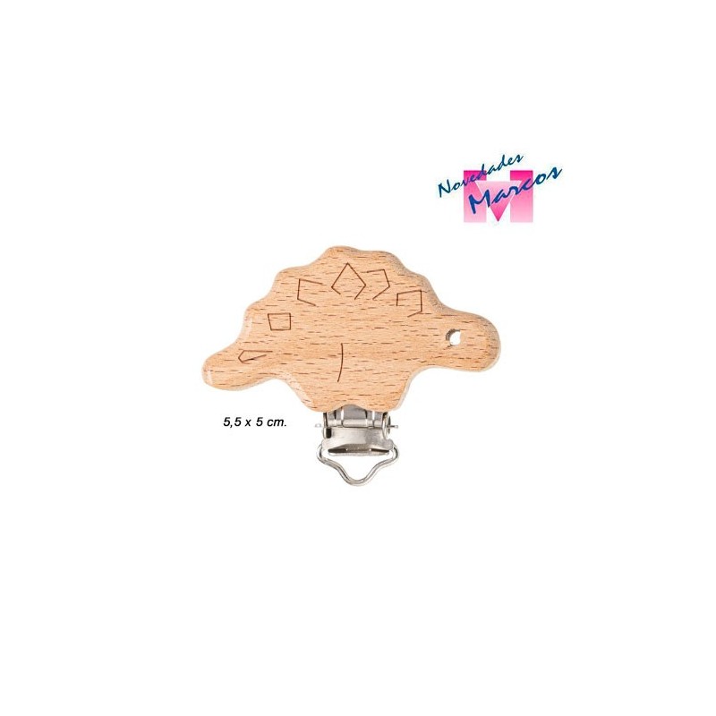 PINZA CHUPETERO FR2063 MADERA (Unidad) DINOSAURIO 