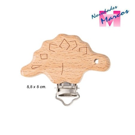 PINZA CHUPETERO FR2063 MADERA (Unidad) DINOSAURIO 