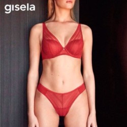 Conjunto braga y sujetador mujer rojo Gisela                          