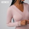 Camiseta mujer manga larga con cuello de pico                         