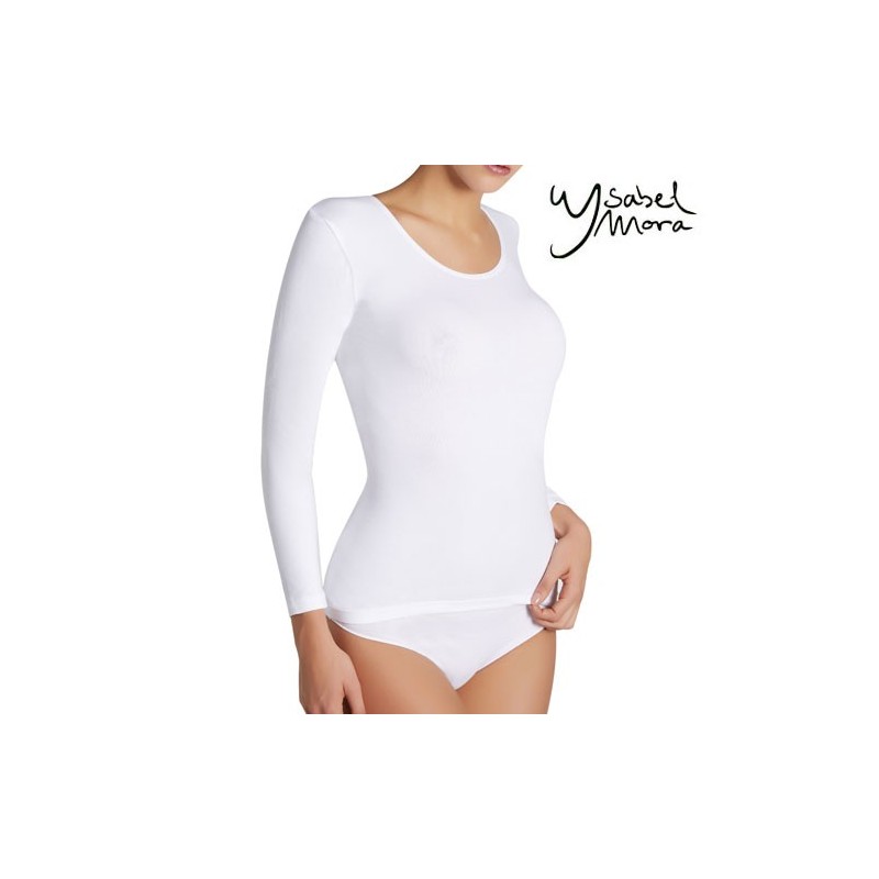 Camiseta mujer manga larga cuello redondo                             