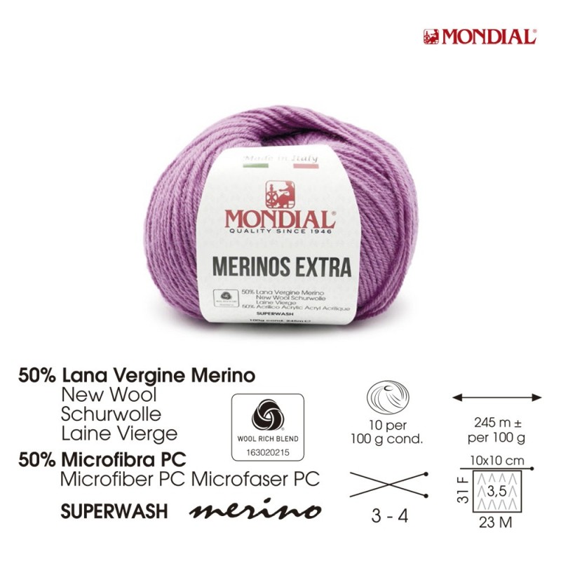 OVILLO LANA 100gr MERINO EXTRA